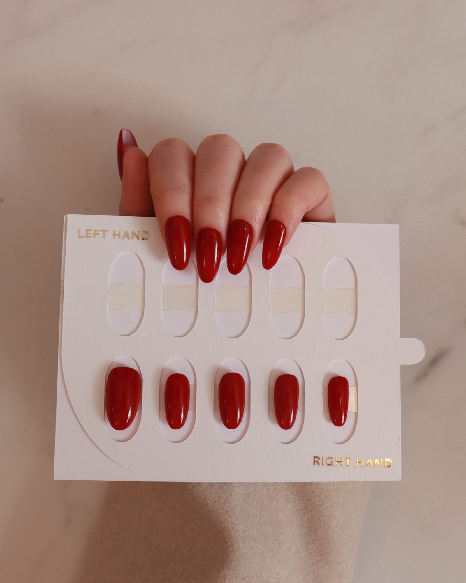 Cranberry red nails by inglass nails